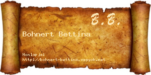 Bohnert Bettina névjegykártya